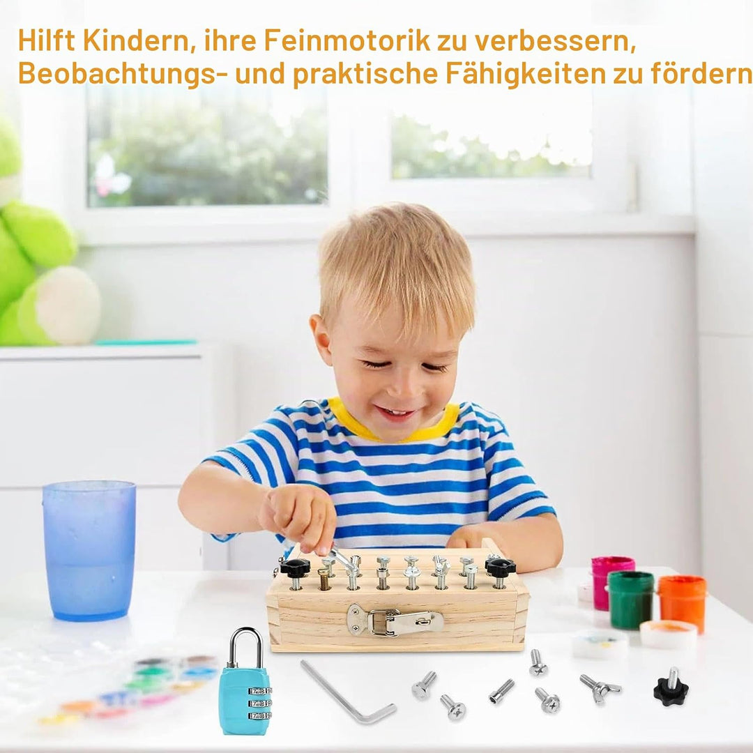 Montessori Schraubendreher Board Set, Holz Schraubbrett, Busy Board Holzspielzeug, Montessori Spielz