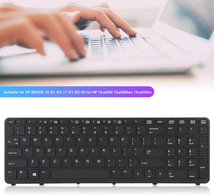 ASHATA Ersatztastatur für HP ZBOOK 15 G1 G2 17 G1 G2 US für HP 15-p000 15-p008au 15-p030nr, Tastatur