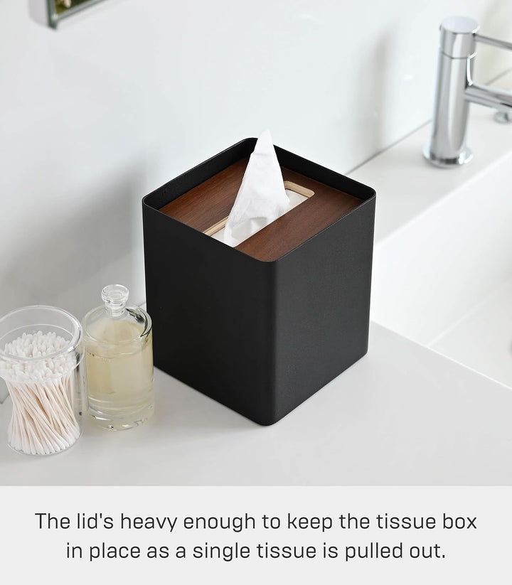 Yamazaki Box Cover Home | Stahl | Taschentuchbox, EinheitsgröÃŸe, Walnuss