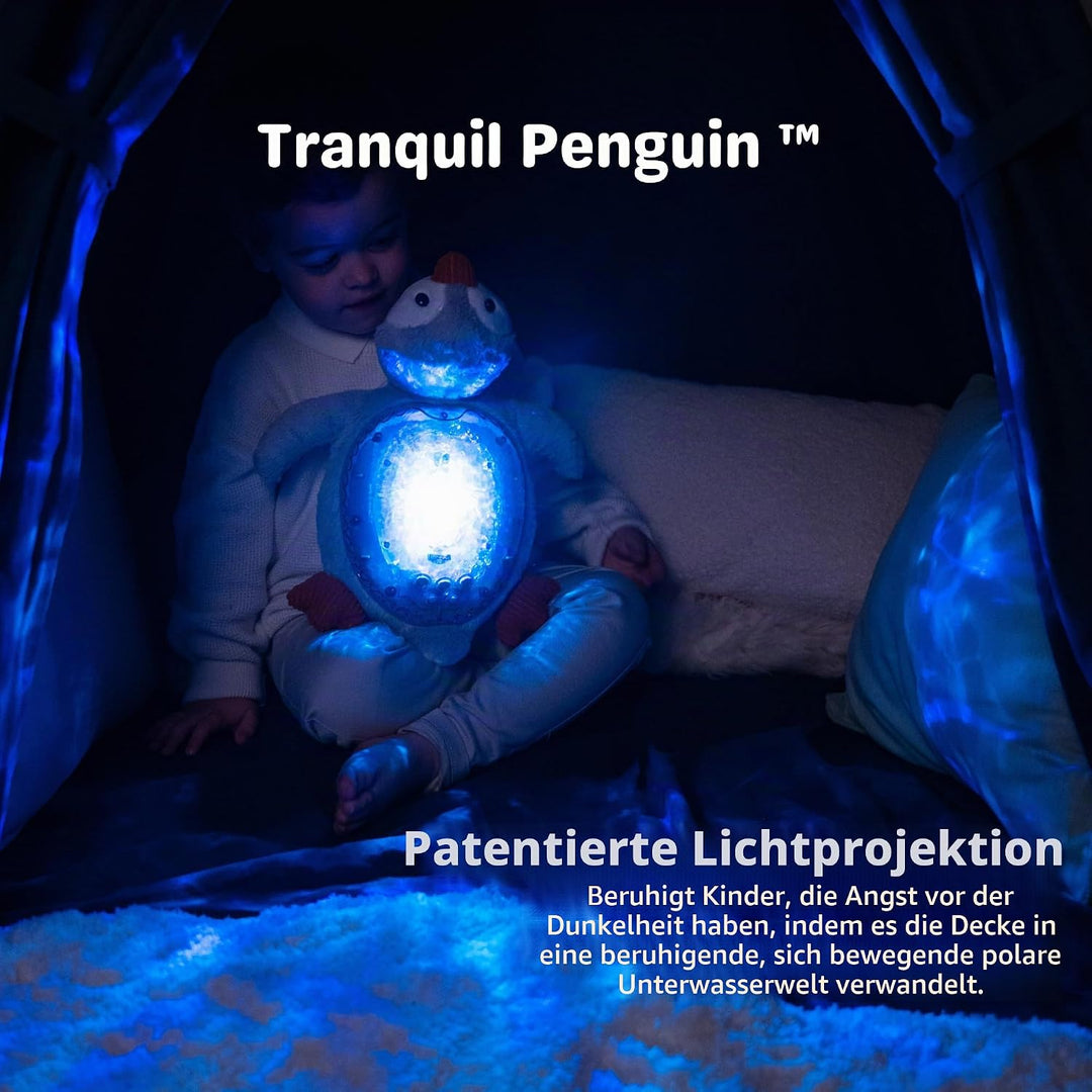 Cloud b Tranquil Penguin - Eco Baby Night Light &amp; Sound Machine, Ocean Wave Projector, Cry Sensor, W