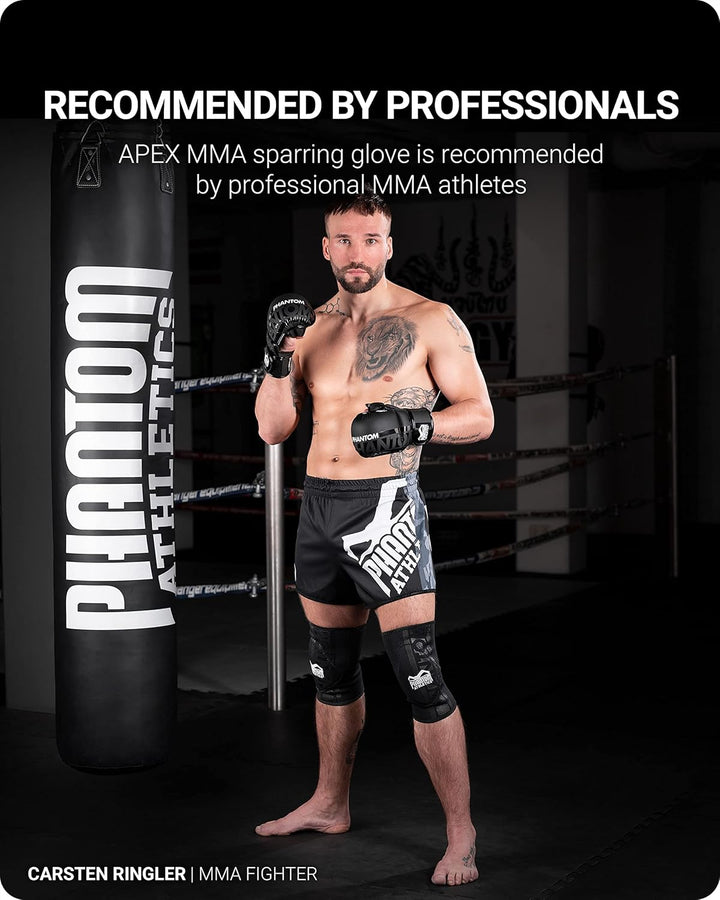 Phantom MMA Handschuhe APEX | Profi Gloves für Sparring, Fight, Boxen, Freefight Apex - Schwarz L-XL