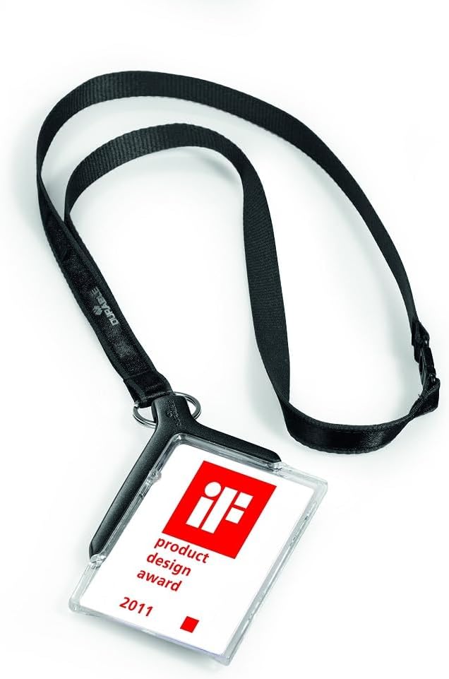 Durable Pass-Halter De-Luxe (mit Textilband, Textillband) Packung à 10 Stück, schwarz, 820758 Für 1