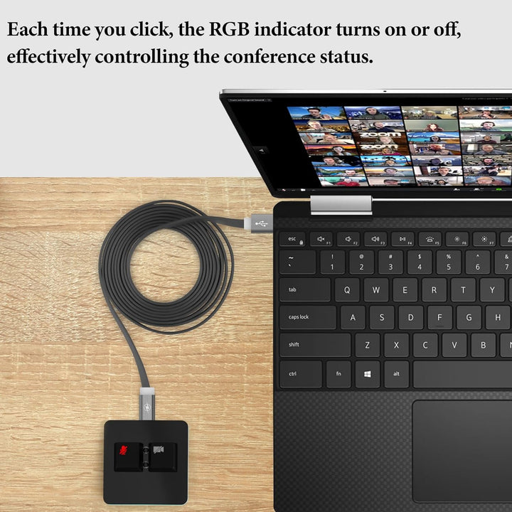 Geekria RGB Meeting Mute Controller Kompatibel mit Windows Google Meet App, Stumm/Unmute Mikrofon Au