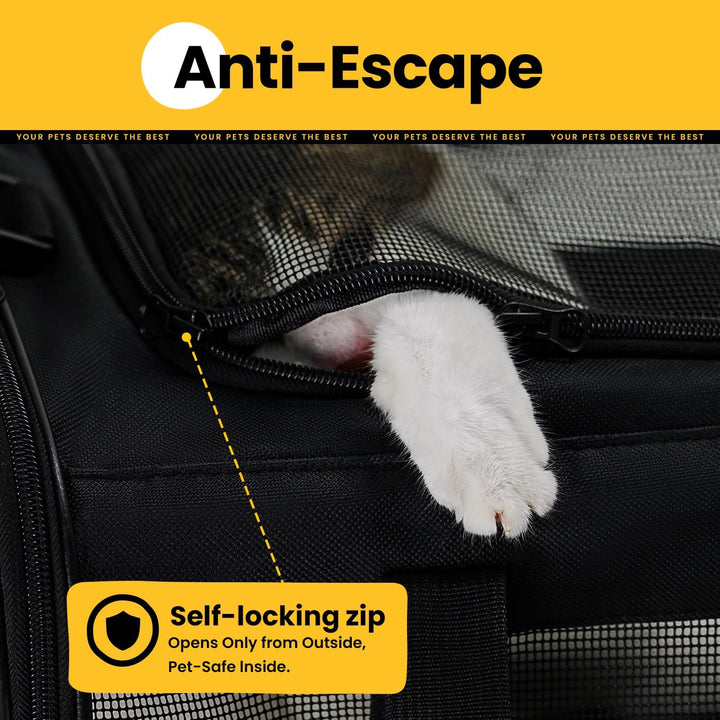 Conlun Katzentransportbox,Weiche Katzentransporttasche mit 4-seitigem Netz, Flugzeugtaugliche Katzen