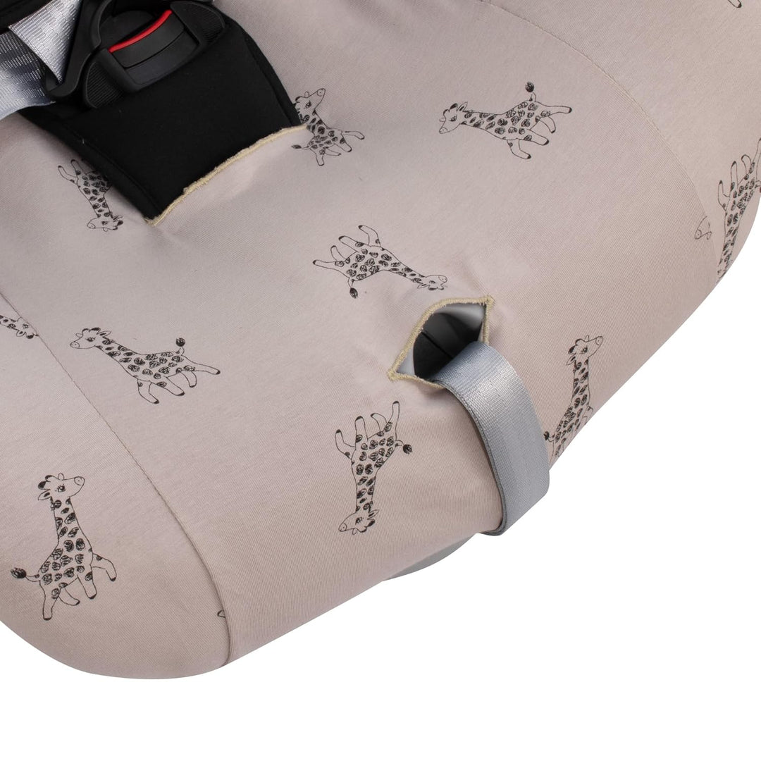 JYOKO Kids Universalbezug aus Baumwolle für Autositz, mit Kopf (Giraffe), Giraffe