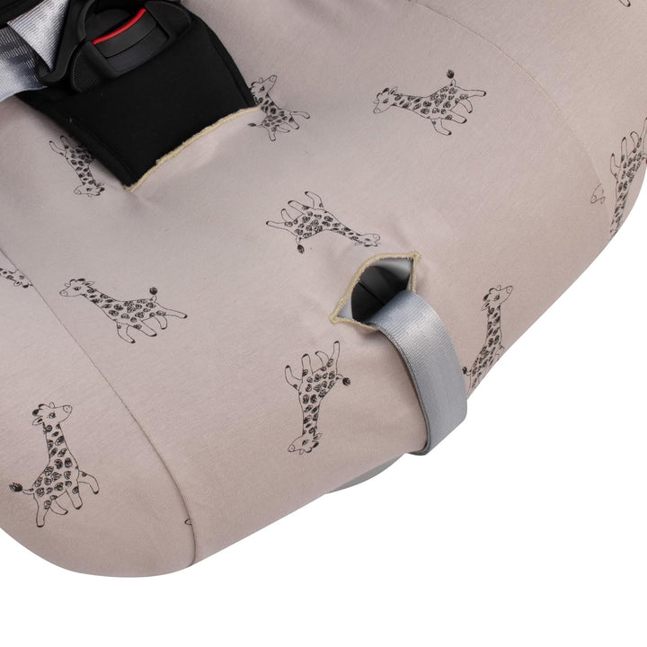 JYOKO Kids Universalbezug aus Baumwolle für Autositz, mit Kopf (Giraffe), Giraffe