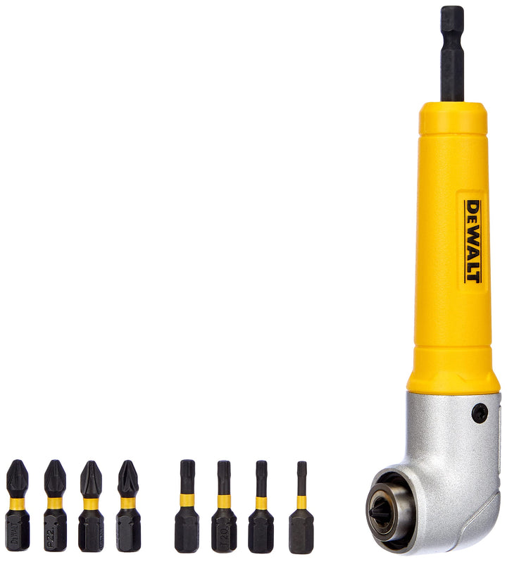 DeWalt Winkelvorsatz (90°, inkl. 9 Bits Extr Impact Torsion, für den Einsatz in Schlagschraubern gee