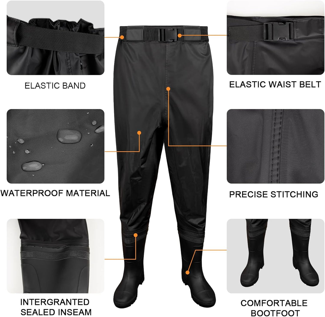 Night Cat Wathose Herren Wasserdicht: Damen Frauen Waders mit Stiefeln Atmungsaktive für Angeln Fisc