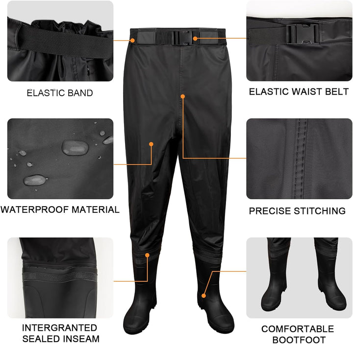 Night Cat Wathose Herren Wasserdicht: Damen Frauen Waders mit Stiefeln Atmungsaktive für Angeln Fisc