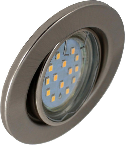 Trango 6er Set 6729-062MOSD LED Einbaustrahler in Edelstahl-Optik Rund inkl. 6x 5 Watt 3-Stufen dimm