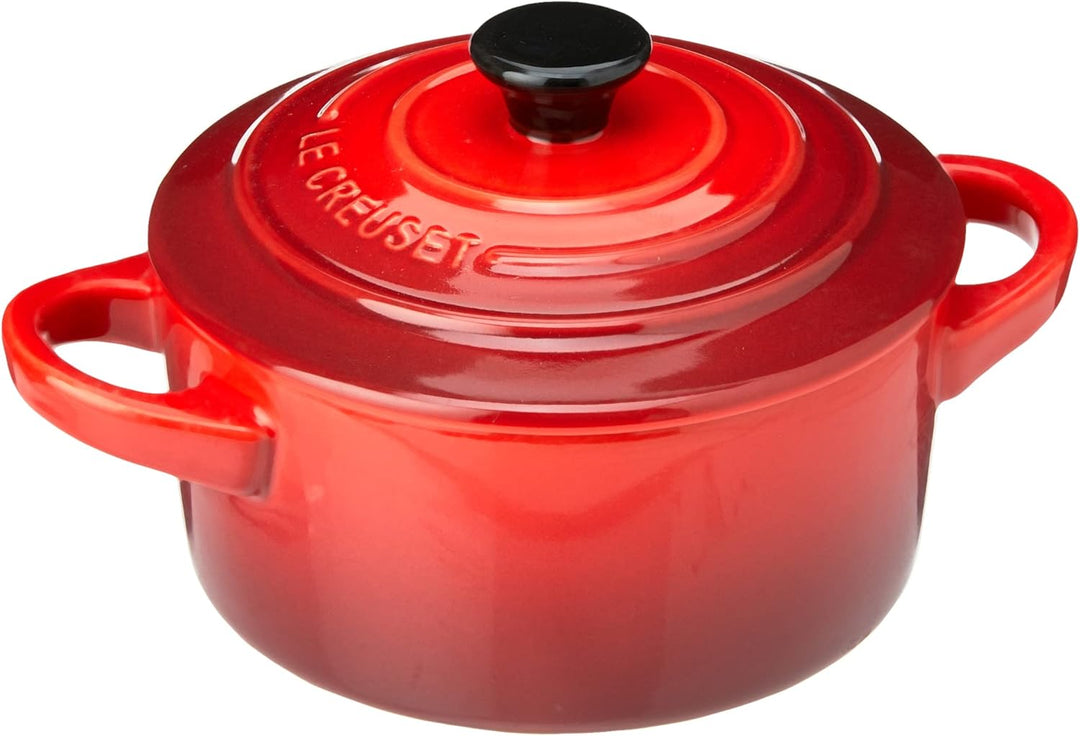 Le Creuset 4er-Set Mini Cocottes aus Steinzeug, je 200 ml, 10 x 5 cm, Steinzeug, Kirschrot, 79212100