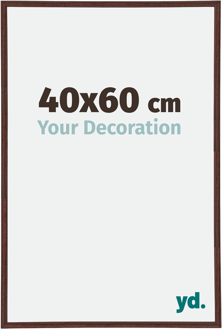 yd. Your Decoration - Bilderrahmen 40x60 cm - Braun - Bilderrahmen aus Kunststoff mit Antireflex Kun