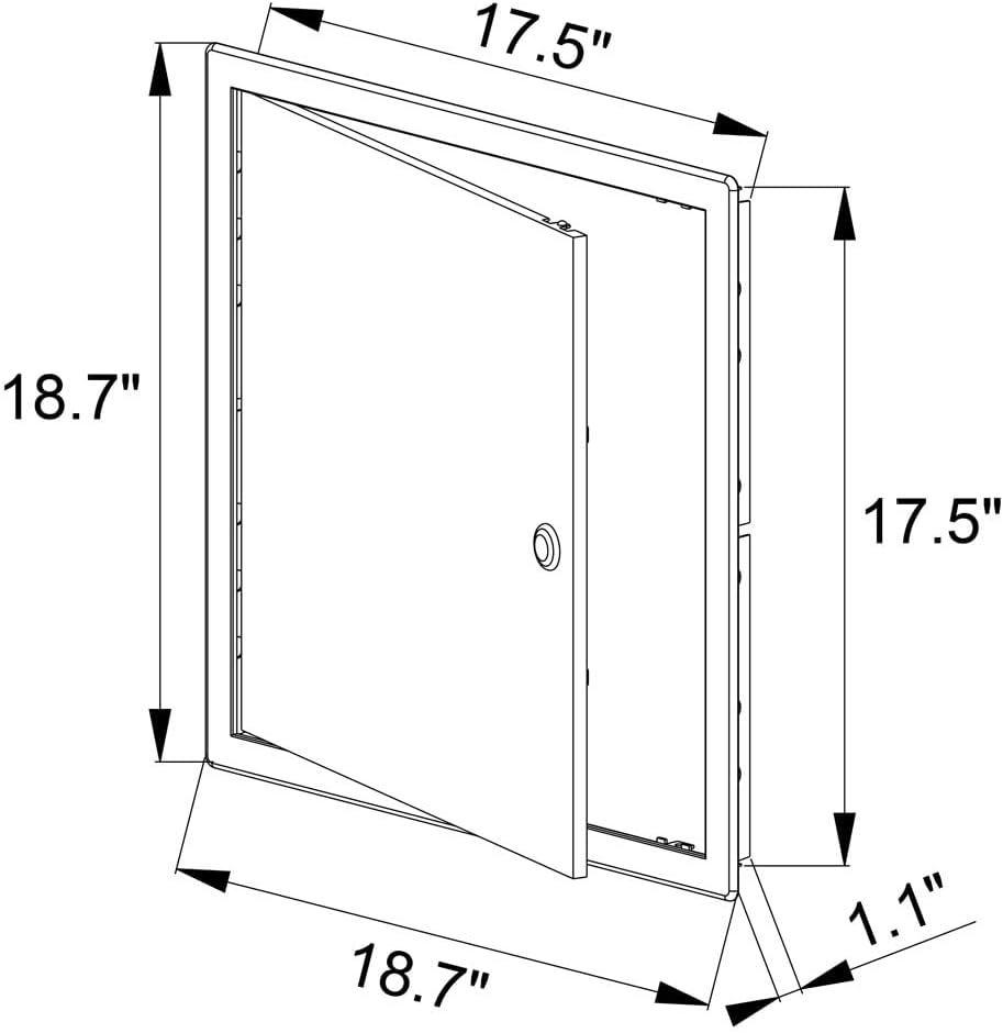 AWENTA 450 x 450 mm ABS-Inspektionsklappe für Lüftungssysteme, Rauchrohre, Wasserzähler – Kunststoff