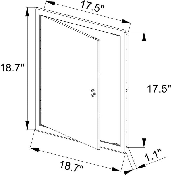 AWENTA 450 x 450 mm ABS-Inspektionsklappe für Lüftungssysteme, Rauchrohre, Wasserzähler – Kunststoff