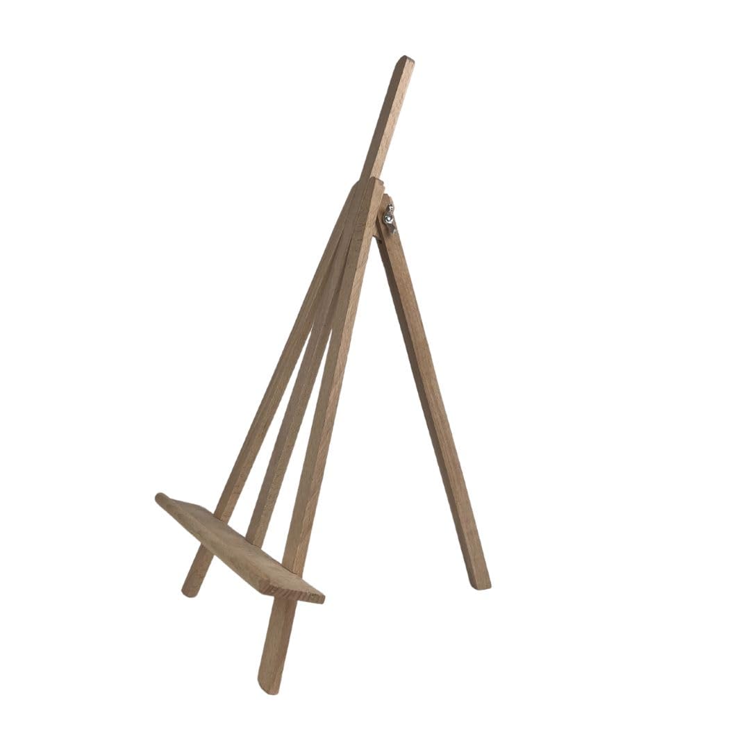 STANDSTAFFELEI Staffelei Dreifuss aus Holz - 45 cm Hoch - Mini Staffelei für Präsentation von Gemäld
