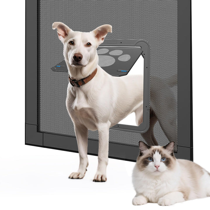 Enjoying Haustier Fliegengitter Tür Hundeklappe für Hunde Katzen Fliegengitter Tür mit Verriegelungs