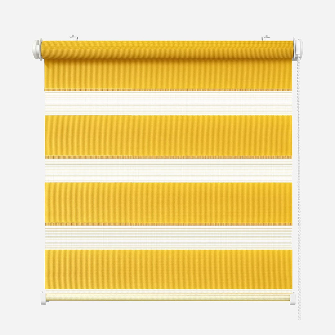 Rikmani Doppelrollo Fensterrollo COR Duo-Rollo Klemmfixierung Zebrarollo Seitenzugrollo ohne Bohren,