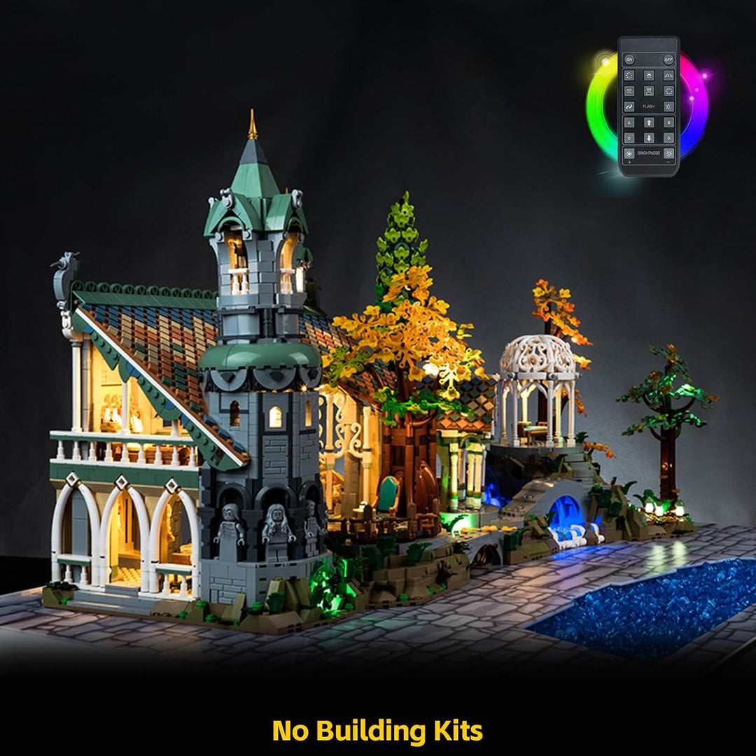 BrickBling Fernbedienung Licht-Kit Kompatibel mit 10316 Rivendell (Kein Modell), Led Beleuchtungs Se