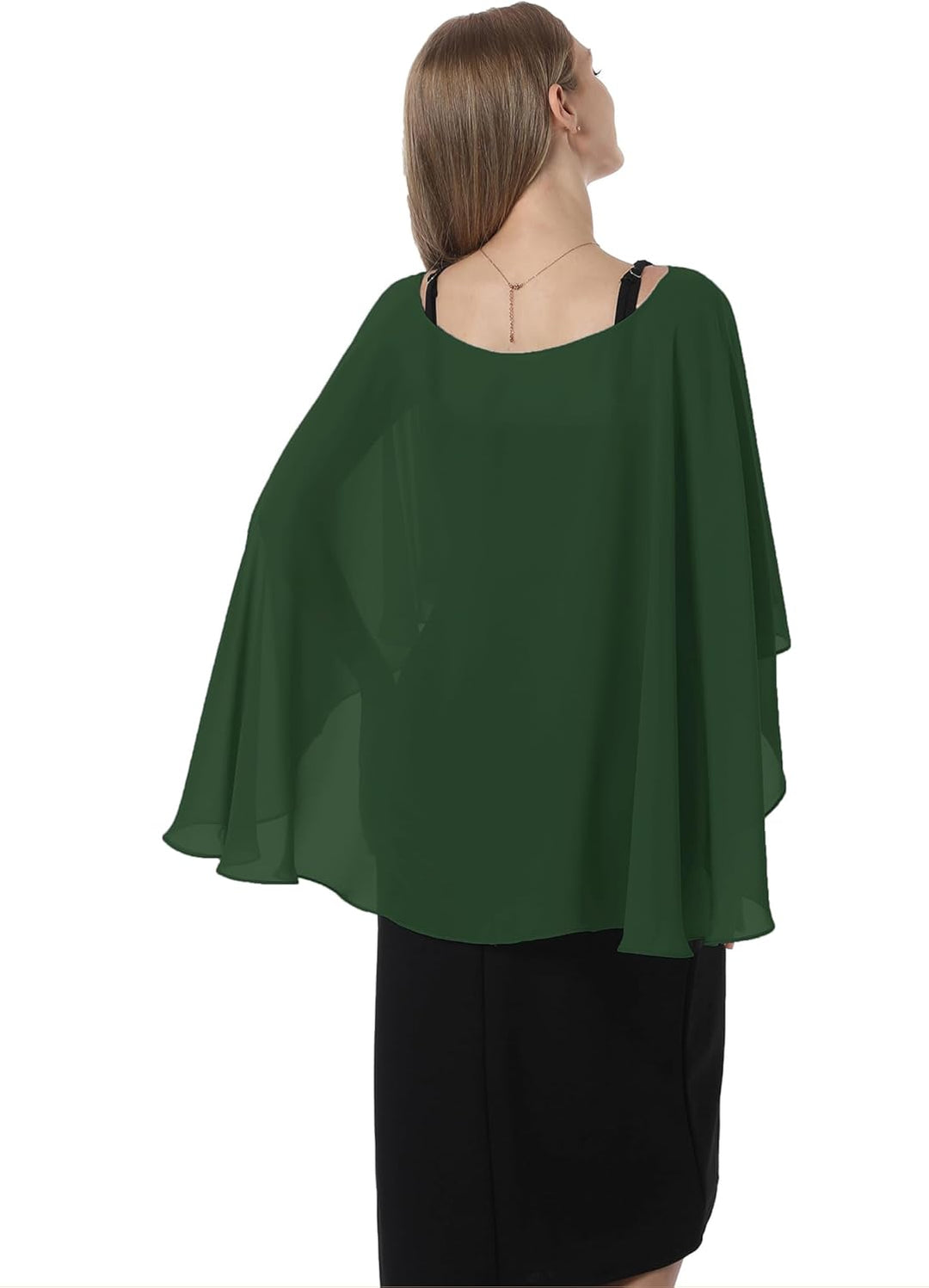 Damen Chiffon-umhang001 Pashmina-Schal Einheitsgrösse Moosgrün, Einheitsgrösse Moosgrün