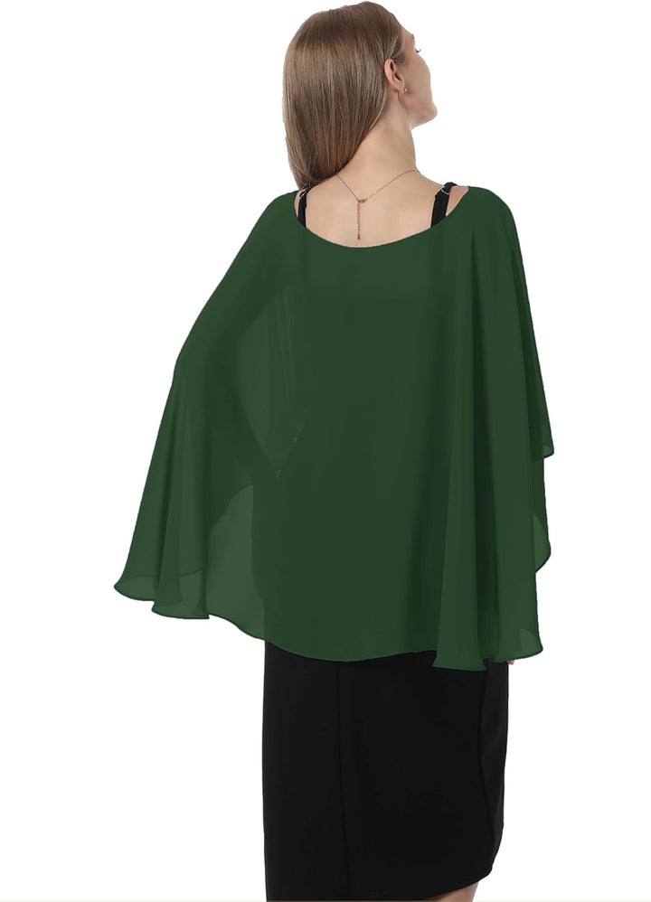 Damen Chiffon-umhang001 Pashmina-Schal Einheitsgrösse Moosgrün, Einheitsgrösse Moosgrün