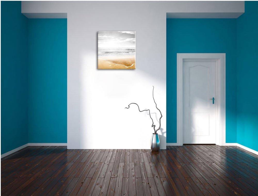Pixxprint Wellen am Traumstrand als Leinwandbild/Grösse: 70x70 cm/Wandbild/Kunstdruck/fertig bespann