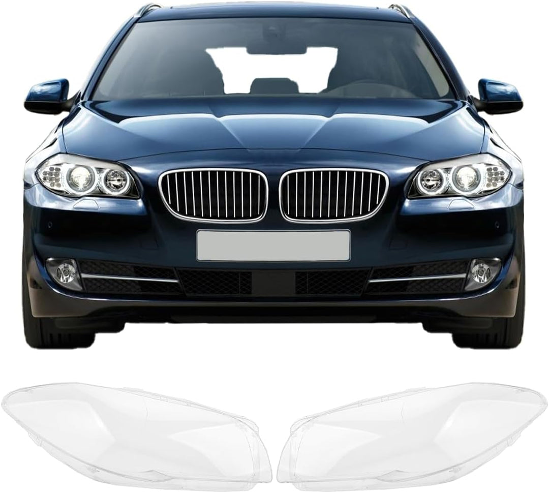 LST 2x Scheinwerferglas Streuscheibe Frontlicht Abdeckung links rechts Set kompatibel mit BMW 5er F1