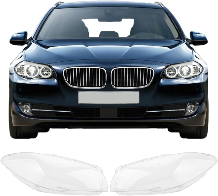 LST 2x Scheinwerferglas Streuscheibe Frontlicht Abdeckung links rechts Set kompatibel mit BMW 5er F1