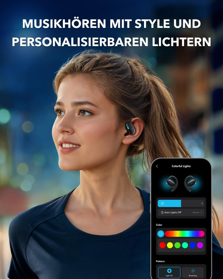 soundcore V20i von Anker Open-Ear Kopfhörer, verstellbare Ohrhaken, komfortabel, fester Halt, starke