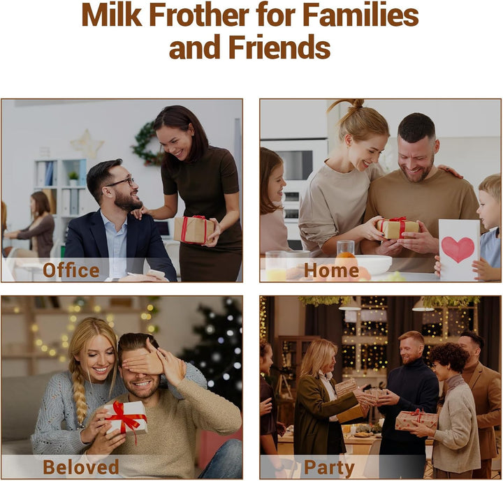 NWOUIIAY 4-in-1 Elektrischer Milchaufschäumer 600W Automatischer Milchschäumer mit 300 ml Fassungsve