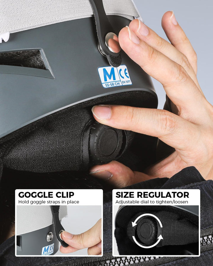 Victgoal Skihelm Herren Damen mit Warme Flusen-Ohrpolster, Gute Belüftung Sicherheits Snowboard Helm