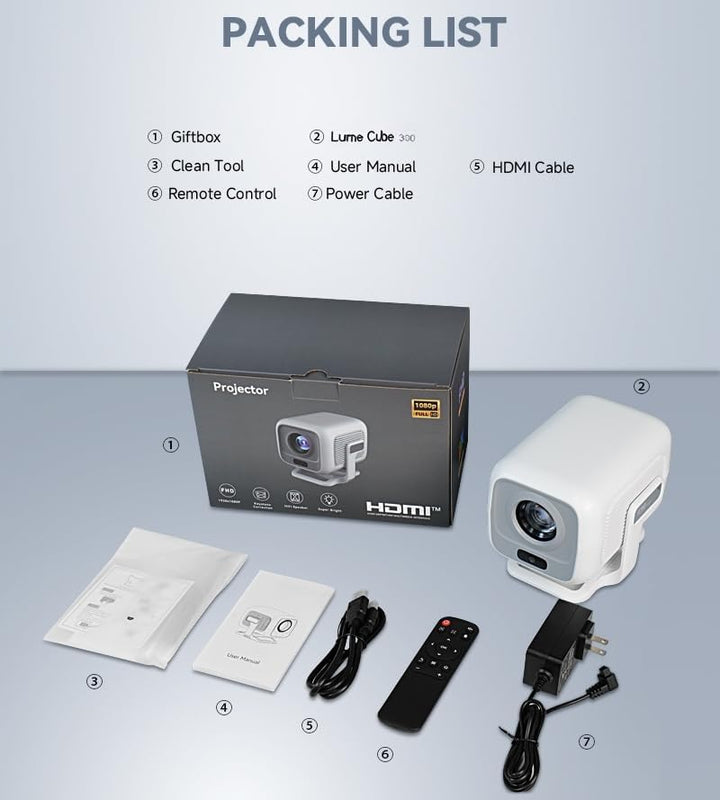 Smart Beamer Integrierte Apps Native 1080P 4K kompatibel 12000 Lumens, Autofokus Keystone Mini Proje