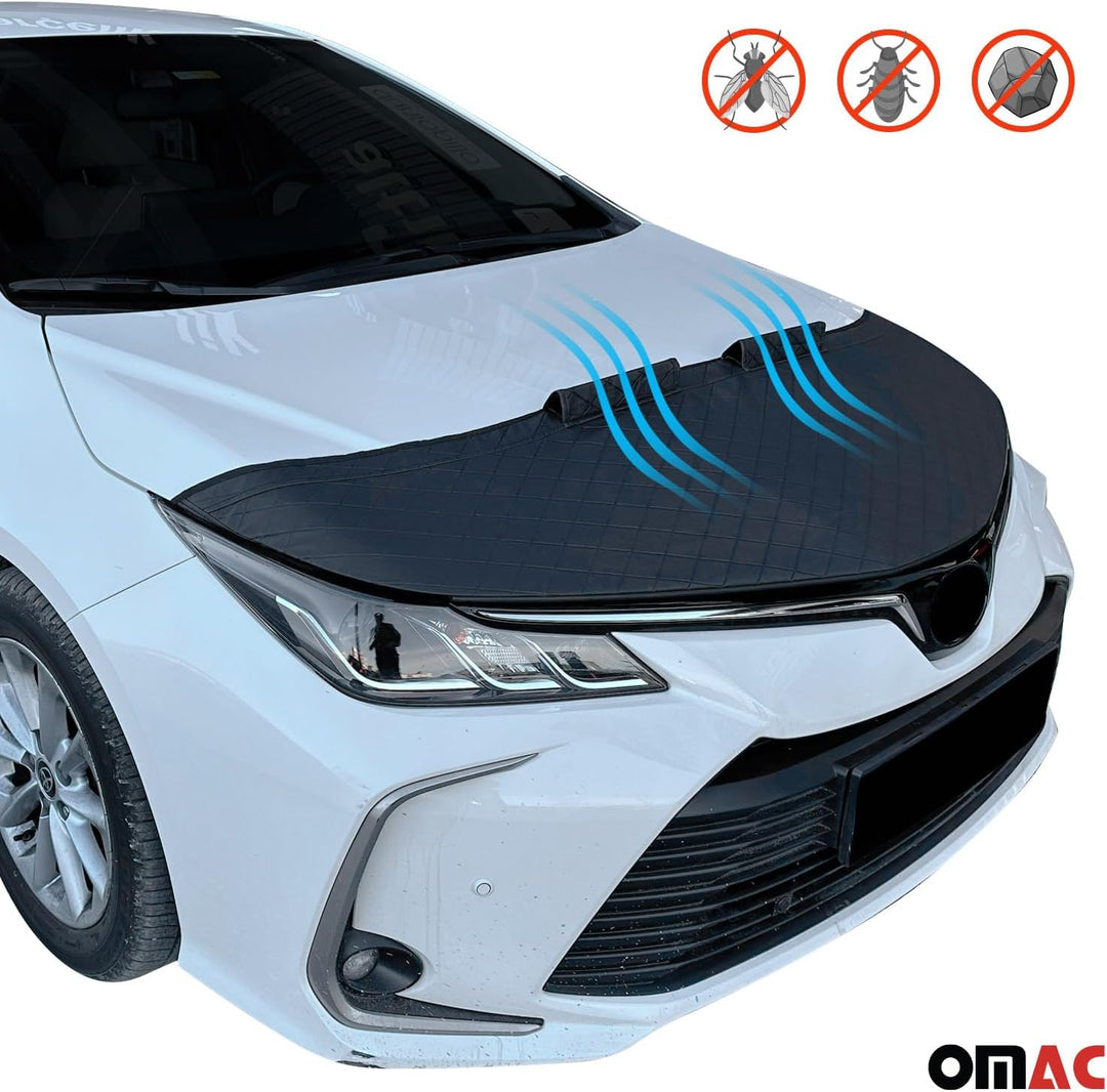 OMAC Haubenbra Steinschlagschutz Bonnet Bra kompatibel mit Ford C-Max 2003-2010 Schwarz Halb Schwarz