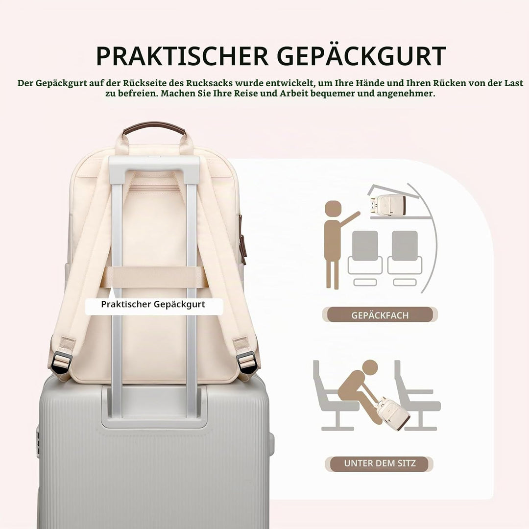 Rucksack Damen für Schule, Laptop Rucksack 16 Zoll, Gross Schultasche Arbeitstasche Lehrertasche Bac