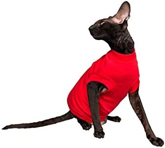 Katzen Rollkragen Maxi in Rot (L), L