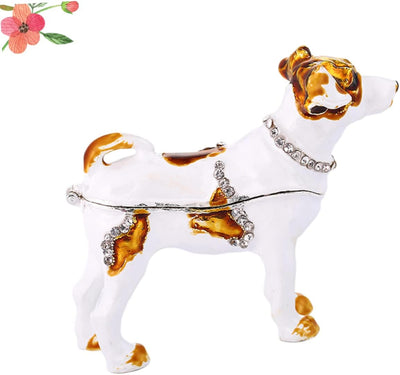 HOMSFOU 2st Hundefigur Figur Faberge Hundehandwerk Strass-hundehandwerk Emaille Schmuck Dekorativer