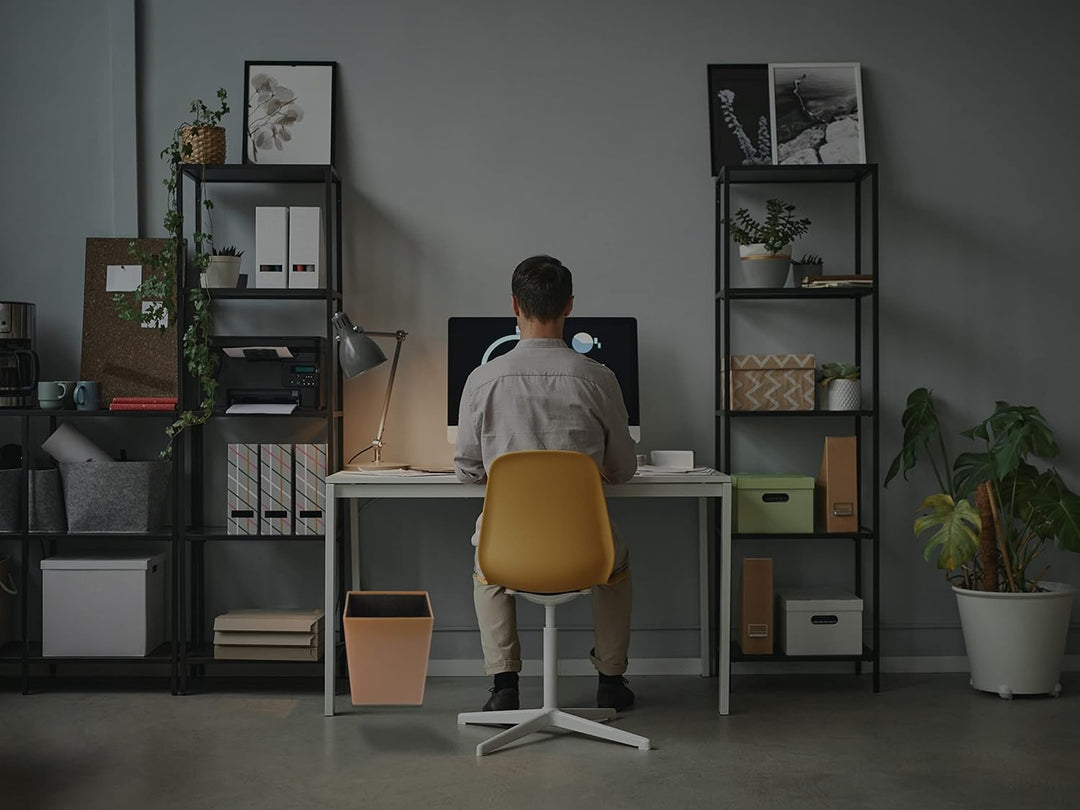DELMON VARONE - Papierkorb aus Cambridge Top Grain Leder braun, Papiermülleimer für Büro, Schreibtis