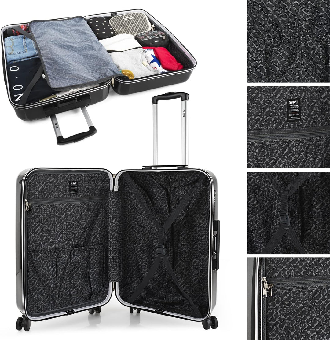 SKPAT - Leicht Koffer Set Polycarbonat Reisekoffer Set für Flugreisen - Dauerhaft Hartschalenkoffer