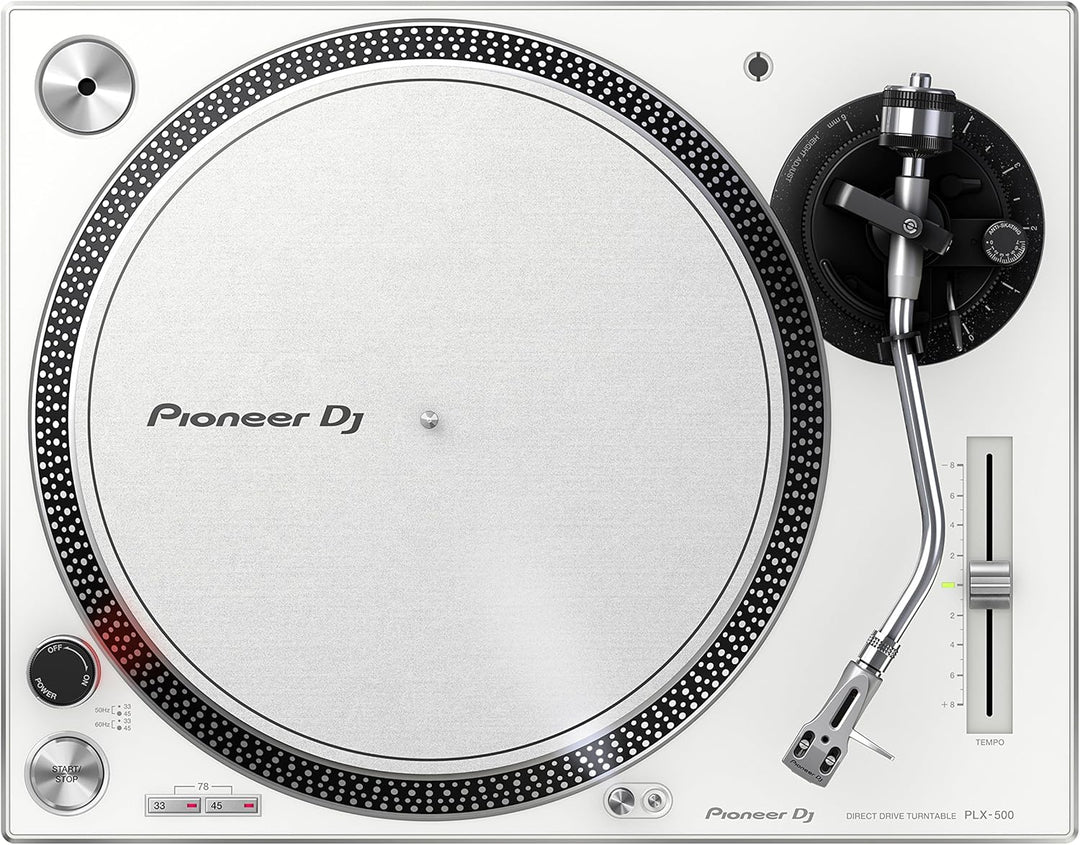 Pioneer DJ PLX-500-W DJ-Plattenspieler mit Direktantrieb, Weiss & DM-50D 5" Desktopmonitorsystem (we