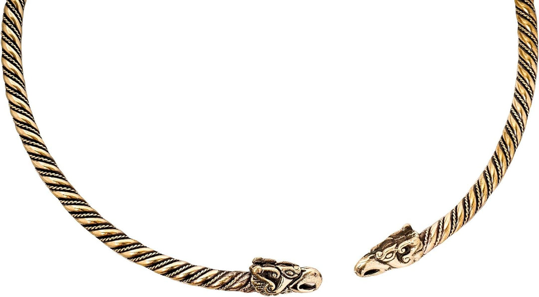 Windalf Vikings Männer Halsreif HUGIN & MUNIN Ø 15 cm Raben Halsschmuck Handarbeit Hochwertige Bronz