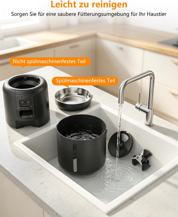 4L Futterautomat Katzen mit APP &amp; Kamera &amp; 2,2L Brunnen Set | 1080P HD Kamera, 5G WLAN, App-Steuerun