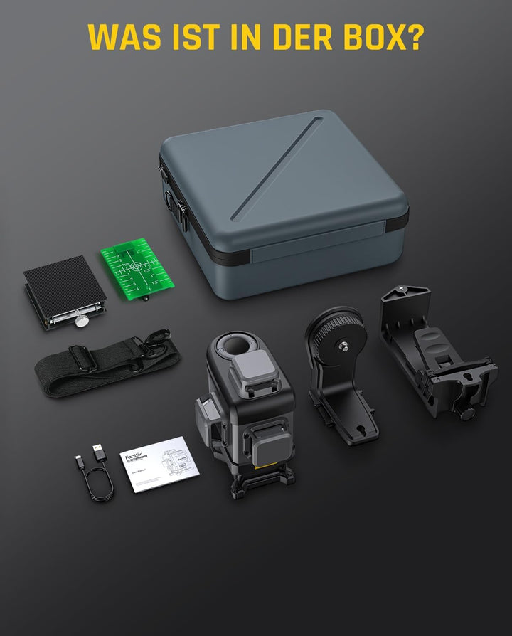 Fanttik D16 APEX Kreuzlinienlaser Grün 4x360°, 16 Linien Selbstnivellierender Linienlaser mit LED-Bi