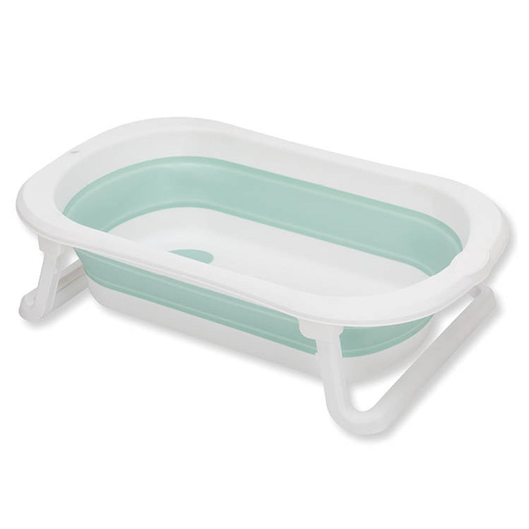 Fillikid Orka Faltbadewanne Babybadewanne - Salbei/Weiss | Platzsparende Badewanne mit ausklappbaren