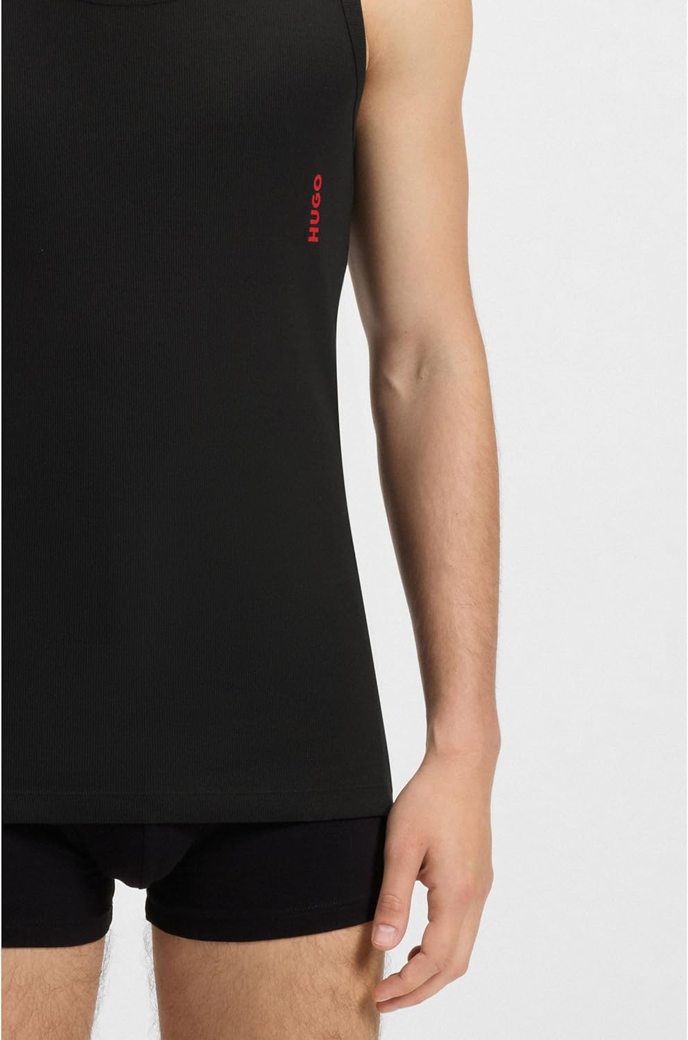 HUGO Herren Tank TOP Twin Pack Zweier-Pack Tanktops aus Stretch-Baumwolle mit Logo S New - Black1, S