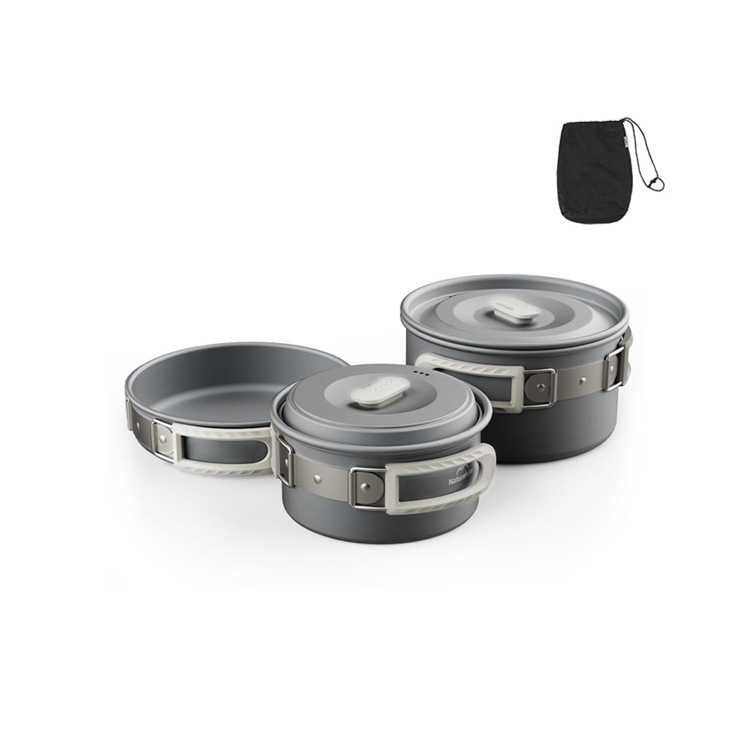 Naturehike Camping Kochgeschirr, Schachtelbares Camping Topfset, Lebensmittelechtes Aluminiumlegieru