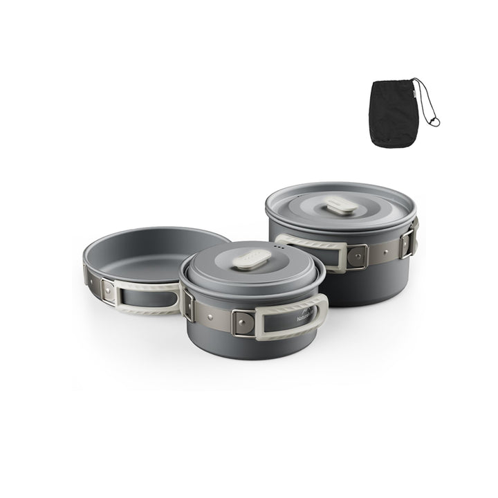 Naturehike Camping Kochgeschirr, Schachtelbares Camping Topfset, Lebensmittelechtes Aluminiumlegieru