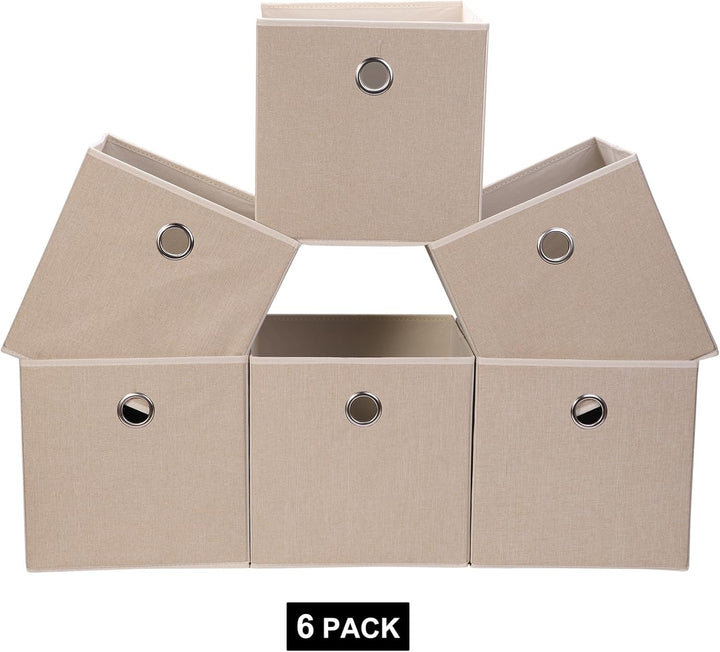 JAKAGO 6 Stück Faltbare Aufbewahrungsbox 30 x 30 x 30 cm Stoff Aufbewahrungswürfel Faltbox für Kalla
