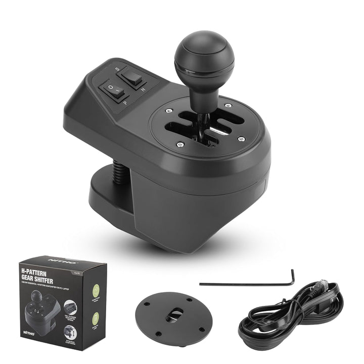 NITHO USB-Schalthebel Kompatibel mit PC-/Windows-Spielen, Realistischer Schalthebel, 6 Gänge mit H-S