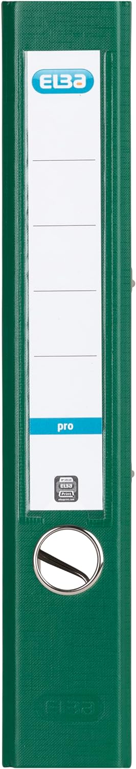 Elba Ordner A4, Smart Pro, 5 cm schmal, Kunststoff aussen, grün, 10 Stück, grün