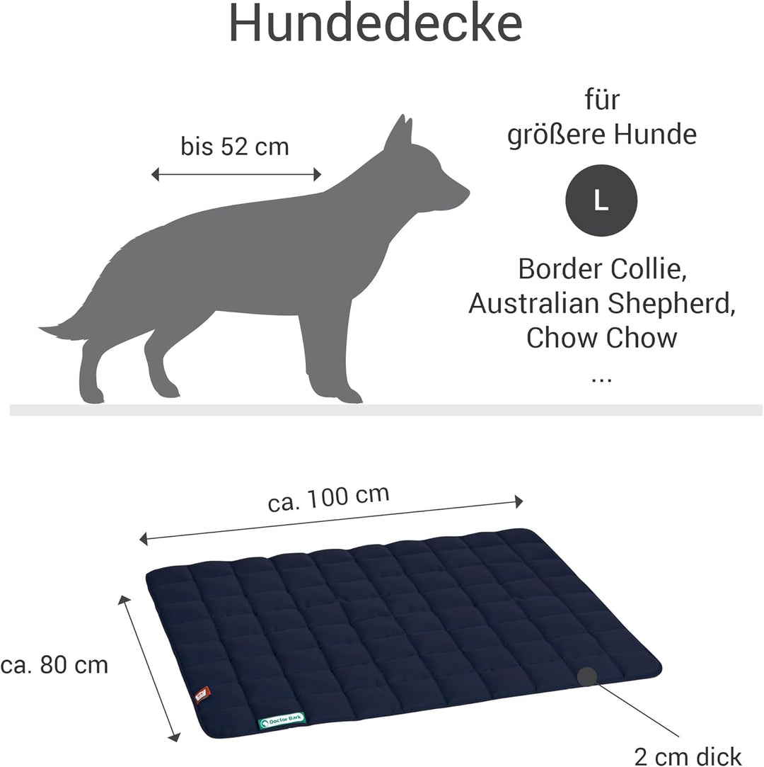 Doctor Bark Hundedecke – weiche, hochwertige Hundematte für grössere Hunde, robuste Indoor-Outdoor L