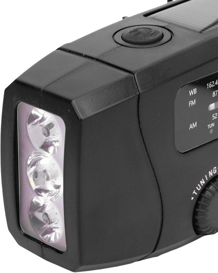 Fafeicy Solar-Handkurbel-Notfallradio mit 2000-mAh-Akku Typ-C-USB-Ladung und LED-Taschenlampe für Ou